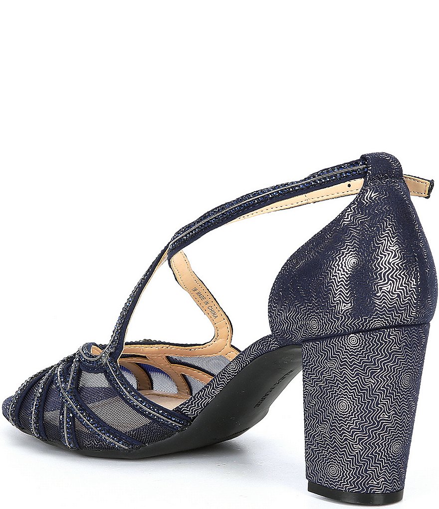 Alex Marie Hashleigh Metallic Mesh Jeweled Dress Sandals