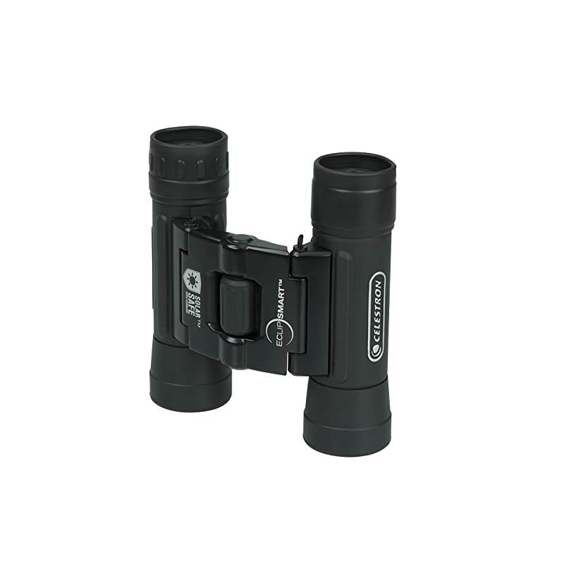 EclipSmart 10x25 Solar Binocular - Safe Solar Viewing - ISO 12312-2 Compliant Sun Binoculars - View the Solar Eclipse and Sunspots Safely - Compact Travel Size