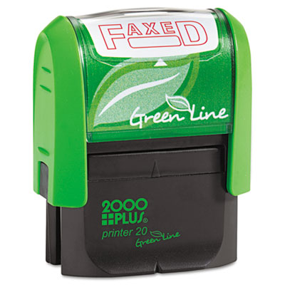 2000 PLUS Green Line 035349 2000 PLUS Green Line Message Stamp, Faxed, 1 1/2 x 9/16, Red