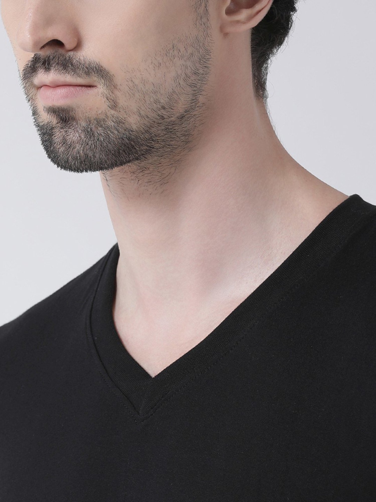 Friskers Black Cotton Slim Fit Printed T-Shirt