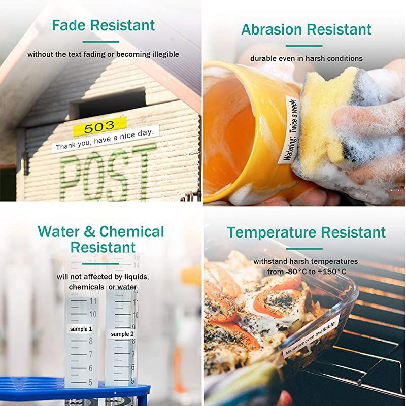 Compatible Label Tape Replacement for Brother P Touch Label Maker Tape TZe 12mm 0.47 Laminated TZe-231 TZe-131 TZe-431 TZe-531 TZe-631 TZe-731 for P-Touch PT-D210 PTH110 PTD200 PT-D400, 6Roll