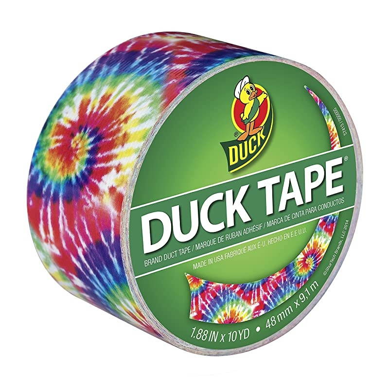 283268 Printed Duct Tape Single Roll, 1.88 Inches x 10 Yards, Love Tie Dye