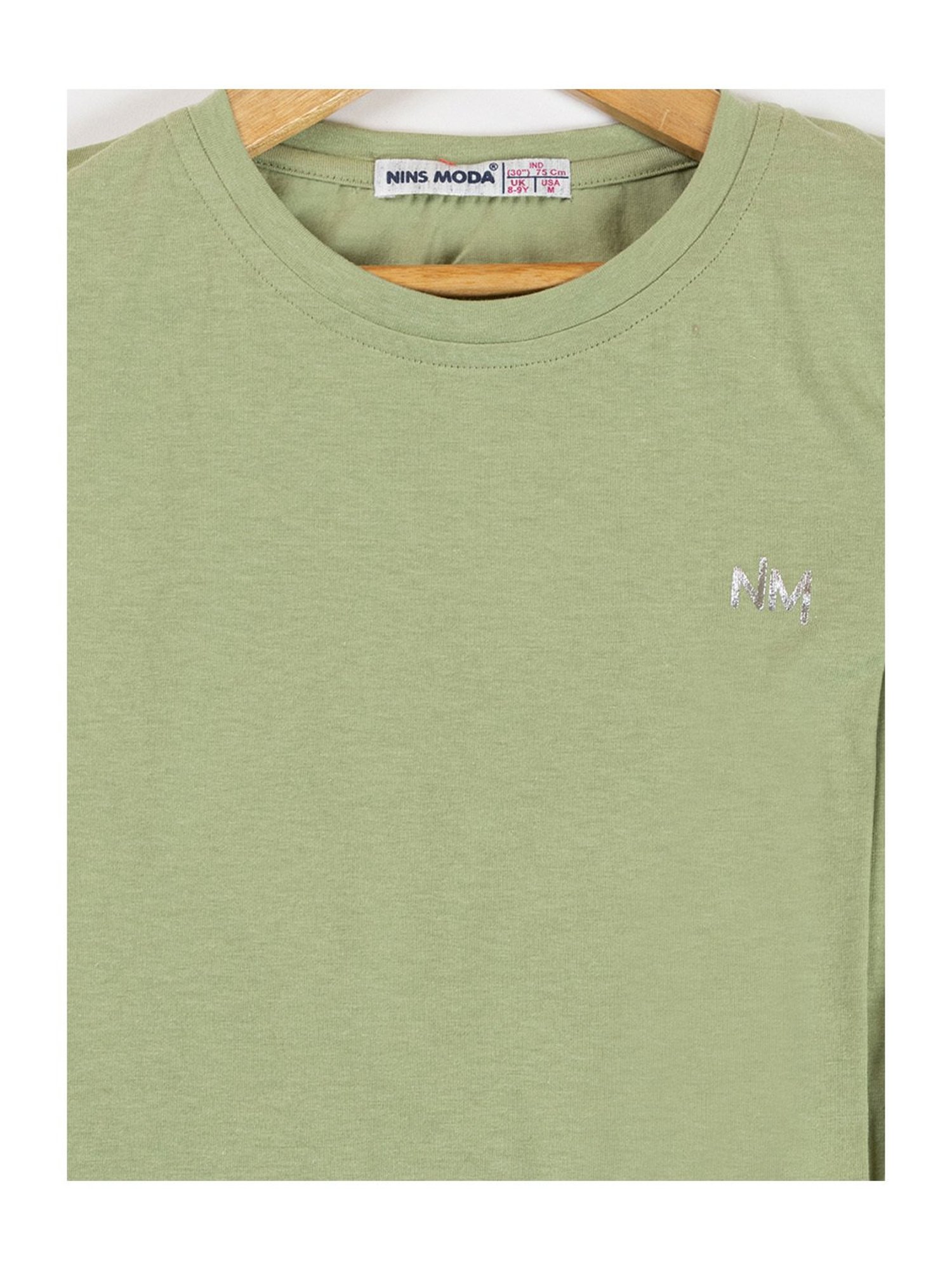 NINS MODA Kids Light Olive Textured Top