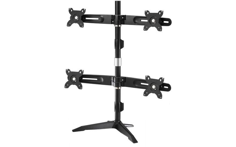 Amer Mounts Stand Based Quad Monitor Mount for four 15"-24" LCD/LED Flat Panel Screens