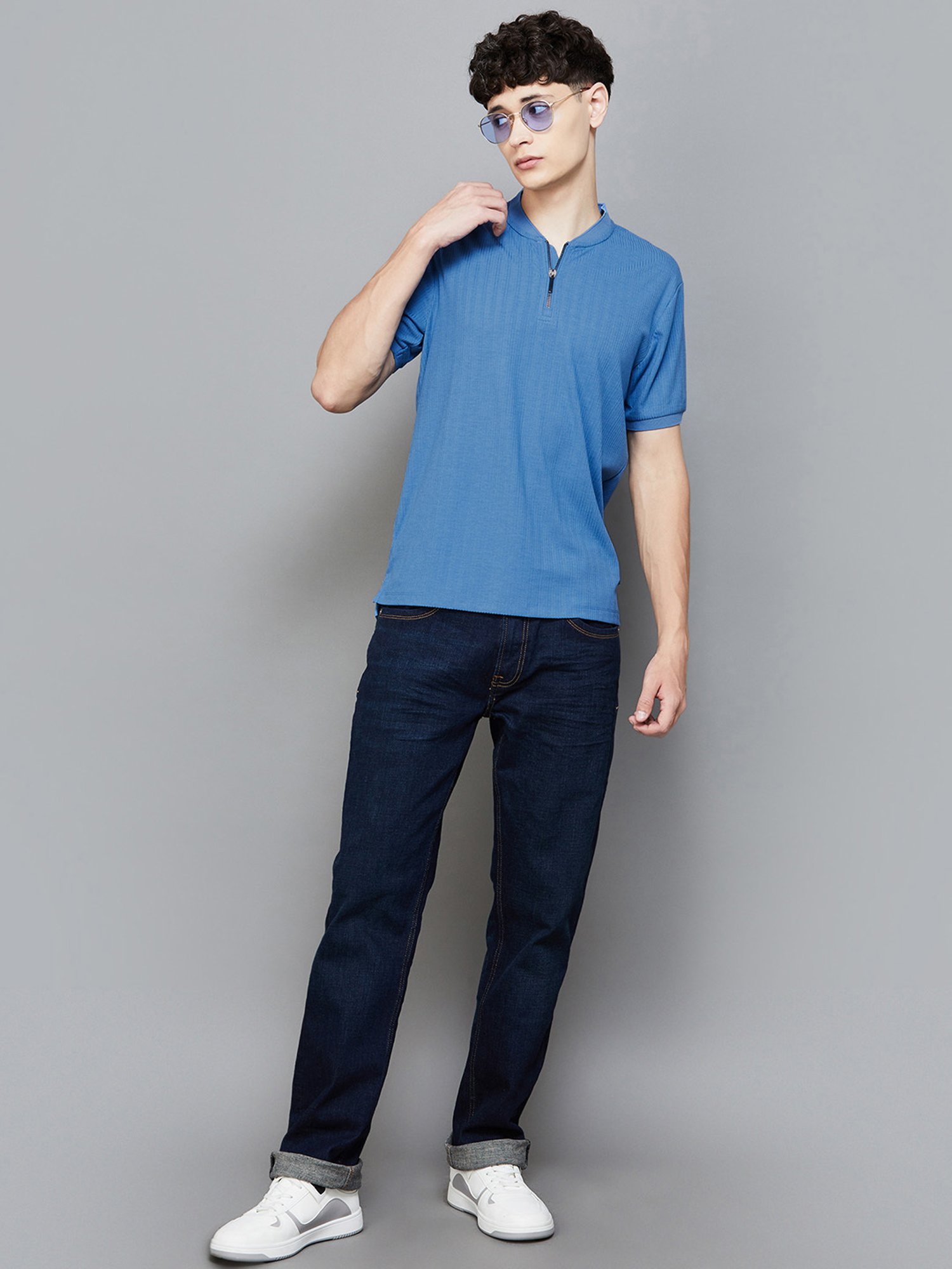 BOSSINI Navy Regular Fit Striped T-Shirt