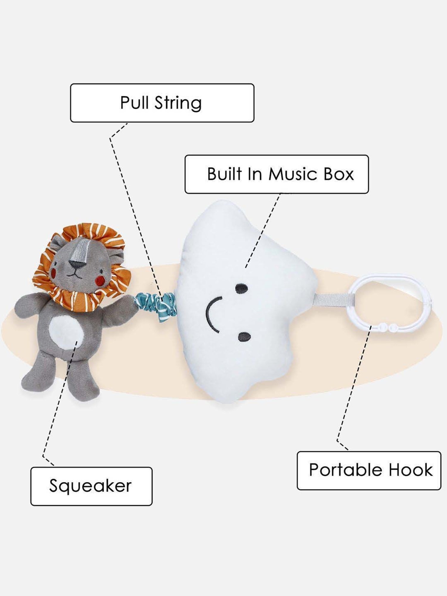 Baby Moo Kids Grey Pulling Toy