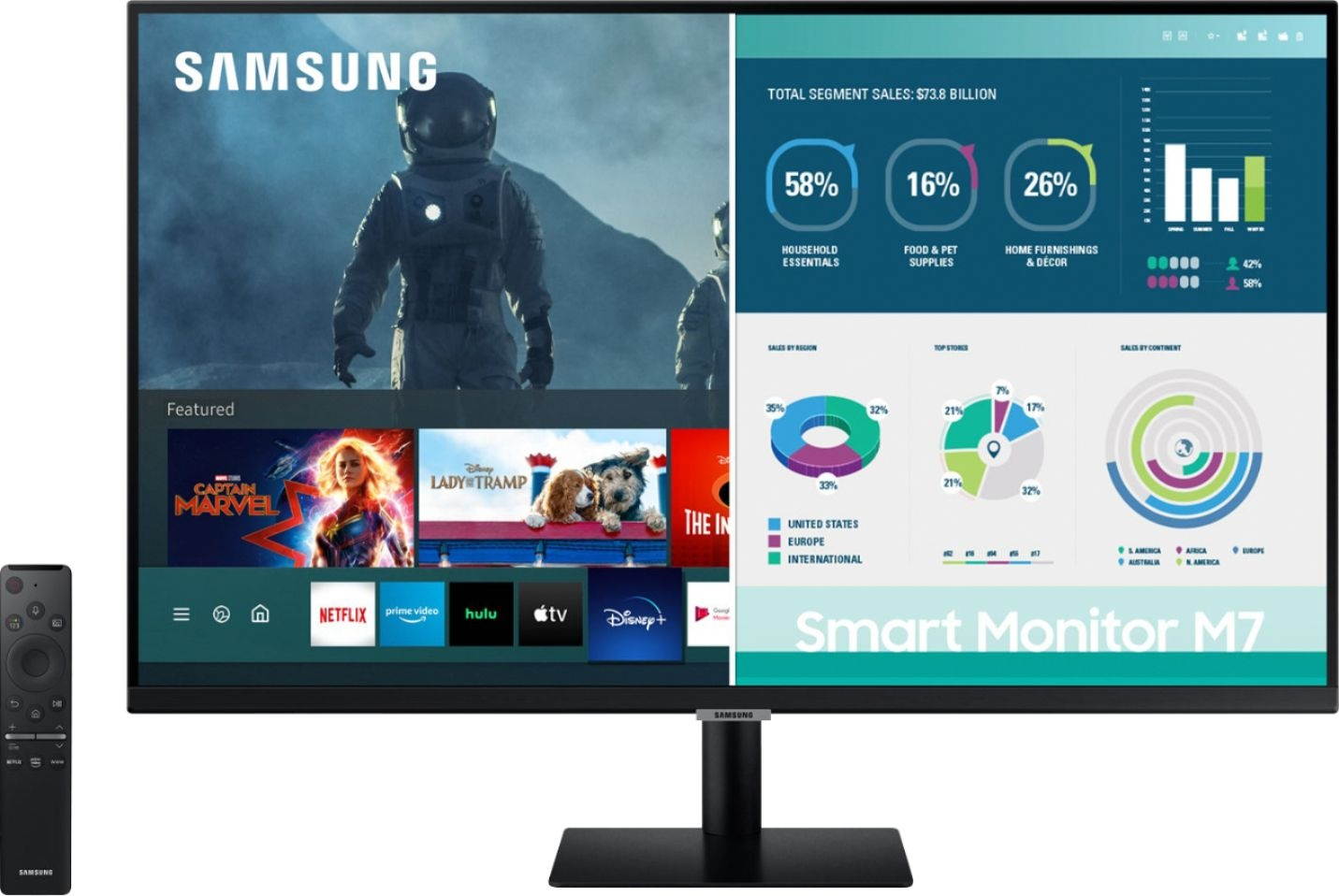 Samsung - AM702 Series LS32AM702UNXZA 32" Smart Tizen 4K UHD Monitor - Black (LS32AM702UNXZA)
