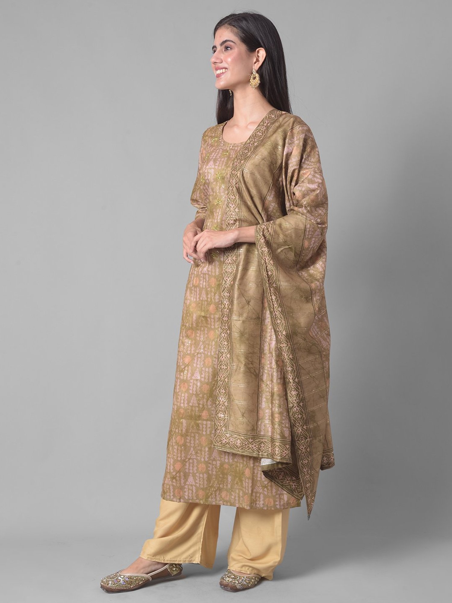 Dollar Missy Green Embellished Kurta With Dupatta