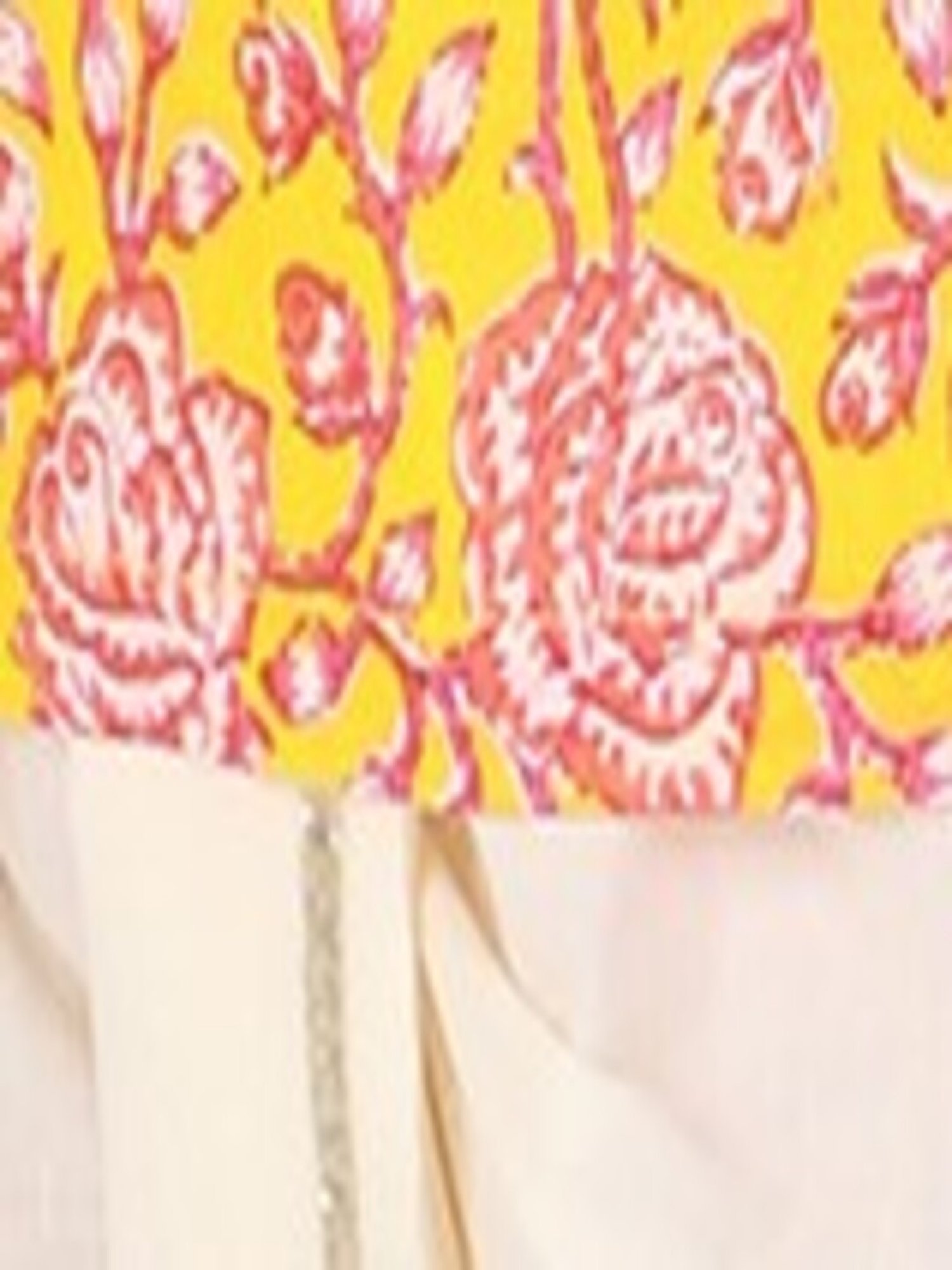 Lil Drama Kids Yellow & White Cotton Printed Full Sleeves Kurta Set