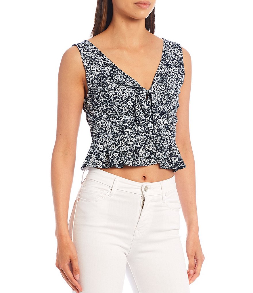Gianni Bini Woven Carol V-Neck Floral Blouse