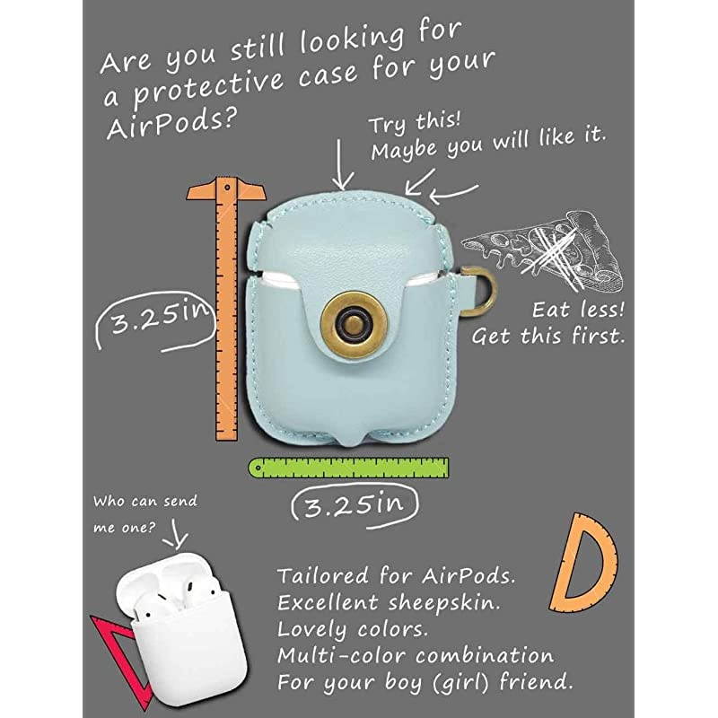 Leather AirPods Case cover Accessories Cute KitsAirPods Protective Cover and Skin for Compatible Apple Airpods Keychain Charging Case with Airpods Ear HookAirpod 1 StrapsAirpods 2 Grips red