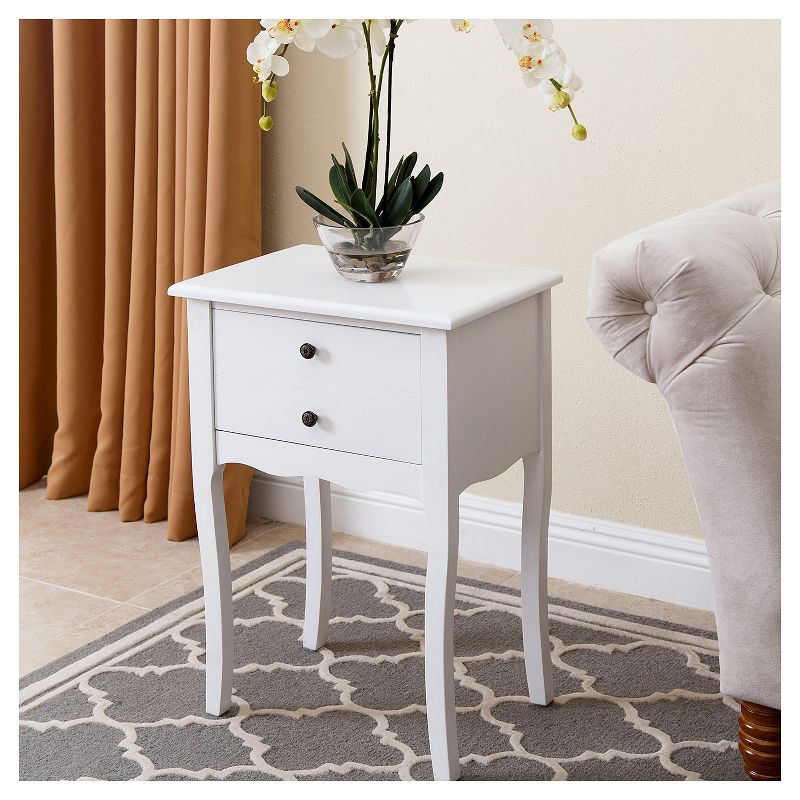 Larsa Tea End Table - White - Abbyson Living