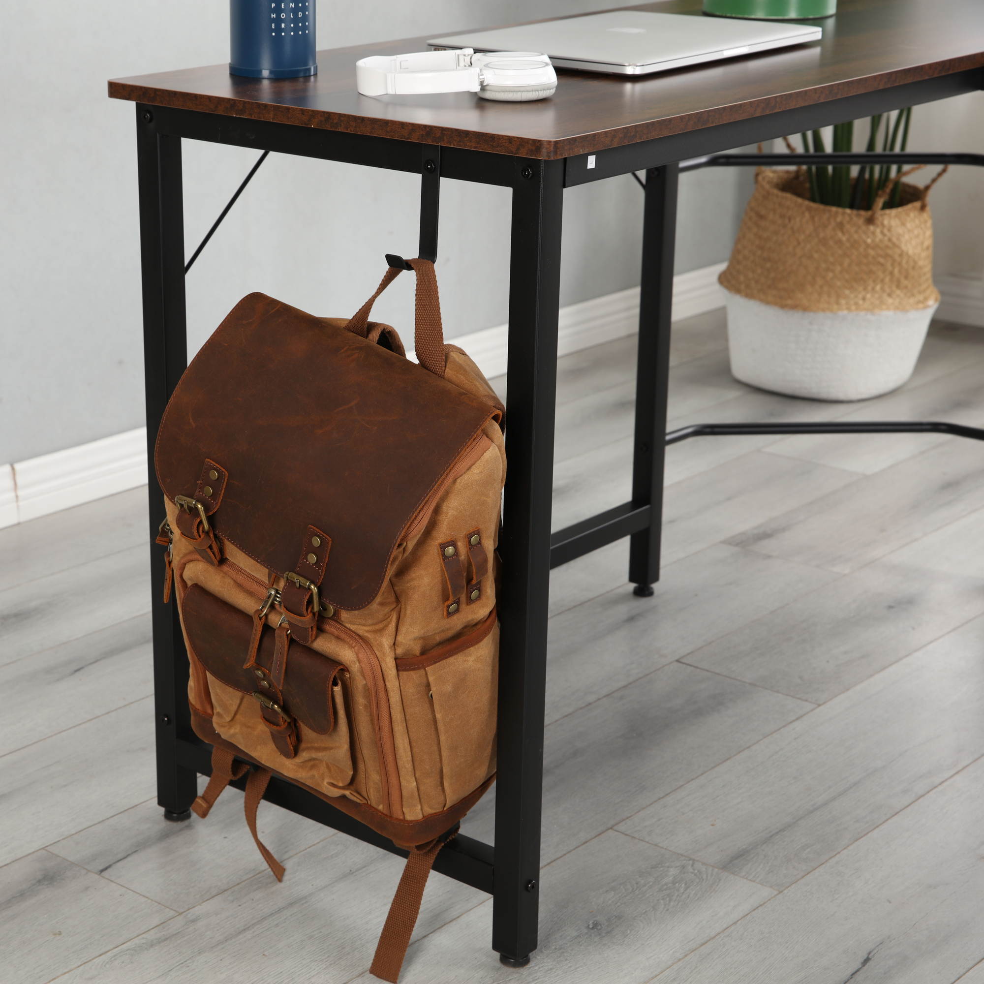 L-Shaped Corner Desk Gaming Desk Home Office Desk Computer Desk Study Workstation Furniture PC Table Writing Table with 2 Open Storage Bookshelves No Tool Assemble Required Black