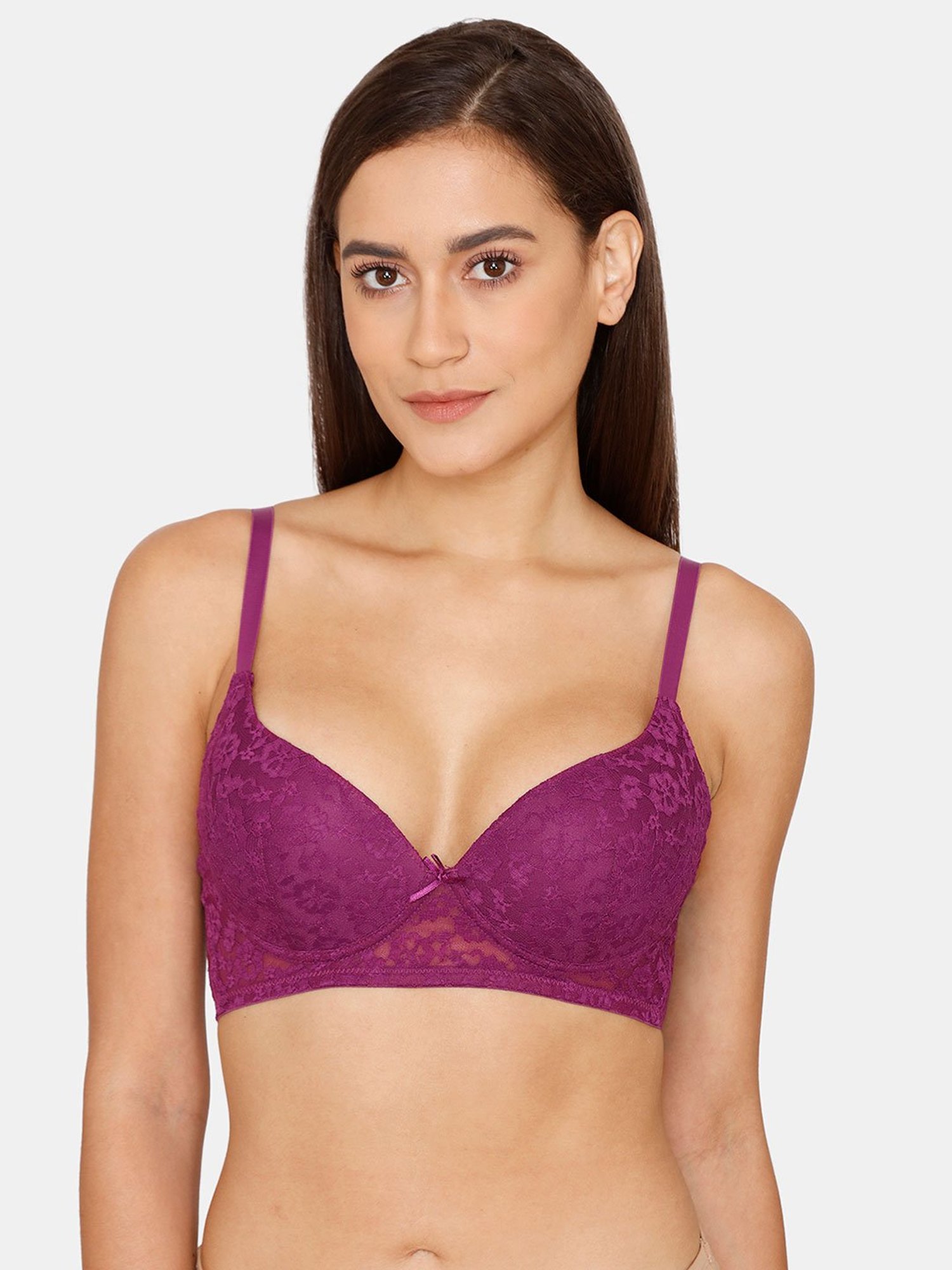 Rosaline by Zivame Dark Violet Non Wired Padded T-Shirt Bra