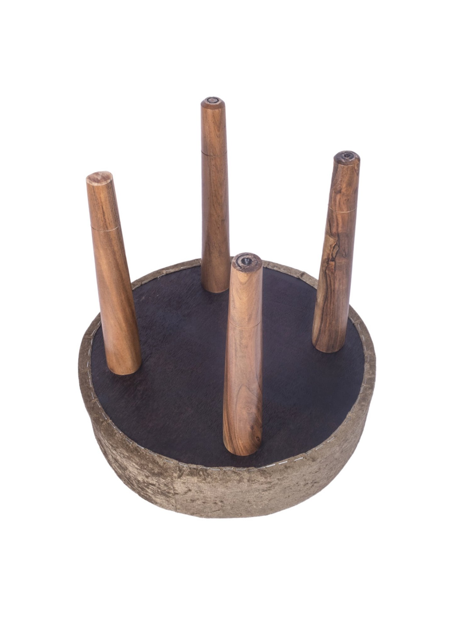 Chumbak Spring Marigold Floral Green Mango Wood Modern Trunk Storage Ottoman