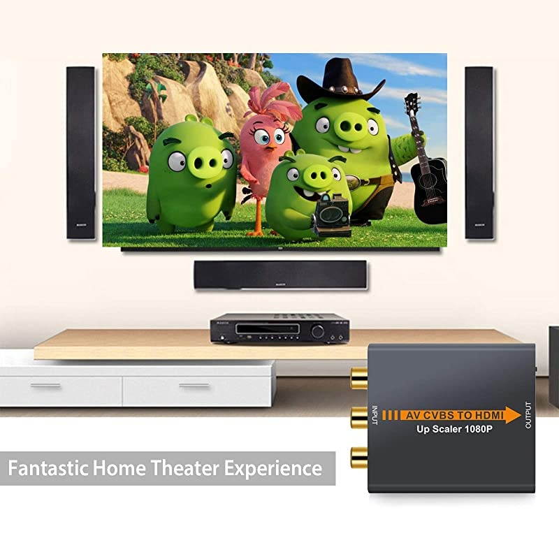 Alloy 1080P 3RCA AV CVBS Composite to HDMI Converter AV to HDMI Adapter for TV PC PS3 STB Xbox VHS VCR BlueRay DVD Players ProjectorUpgraded Version