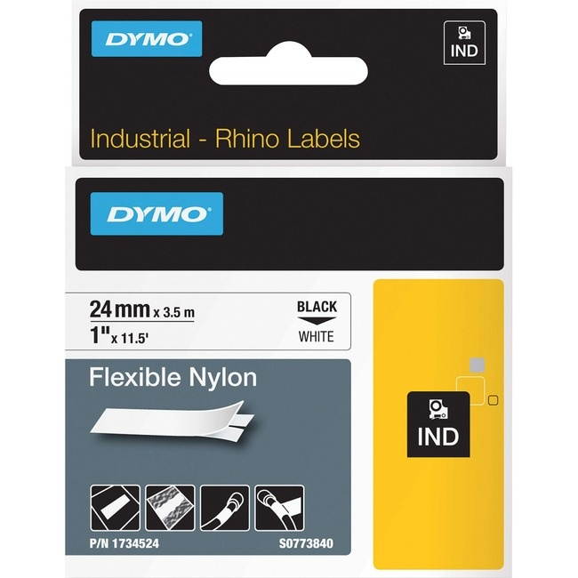 Dymo LABEL, DYMO RHINOPRO WHITE FLEX 1"