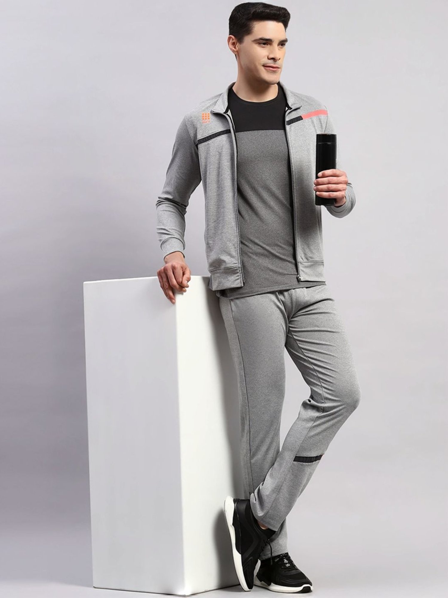 Rock.It Grey Smart Fit Printed Tracksuits