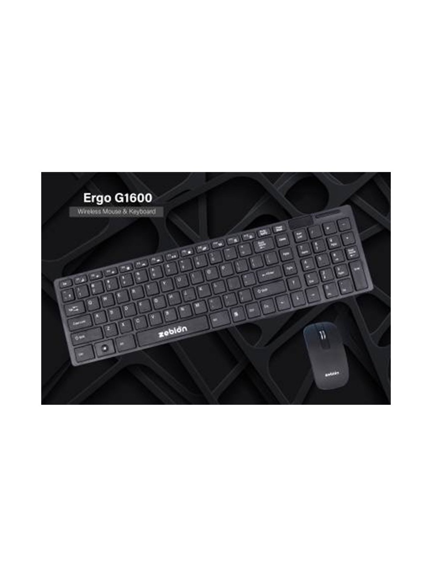 Zebion G1600 Slim Fit Wireless Keyboard Mouse Combo - Black
