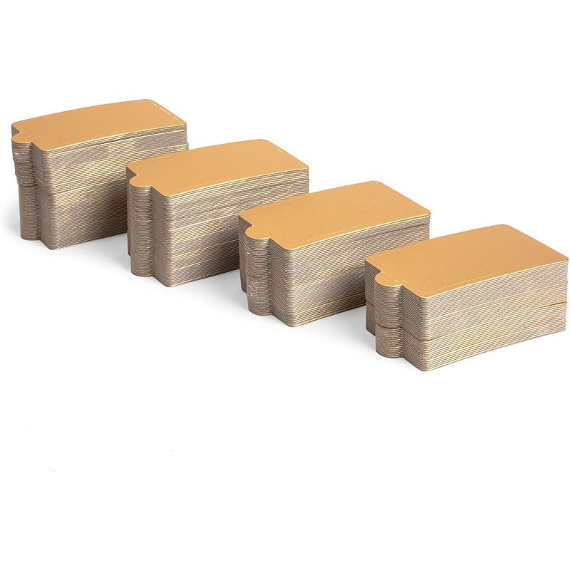 Sparkle and Bash 200 Pack Mini Gold Foil Cake Boards, Rectangular Dessert Base (4 x 2.8 In)