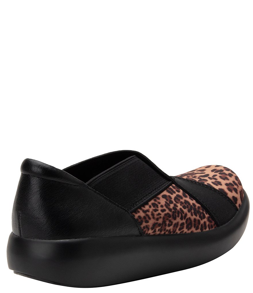 Alegria Evie Leopard Print Dream Fit X Strap Slip-Ons