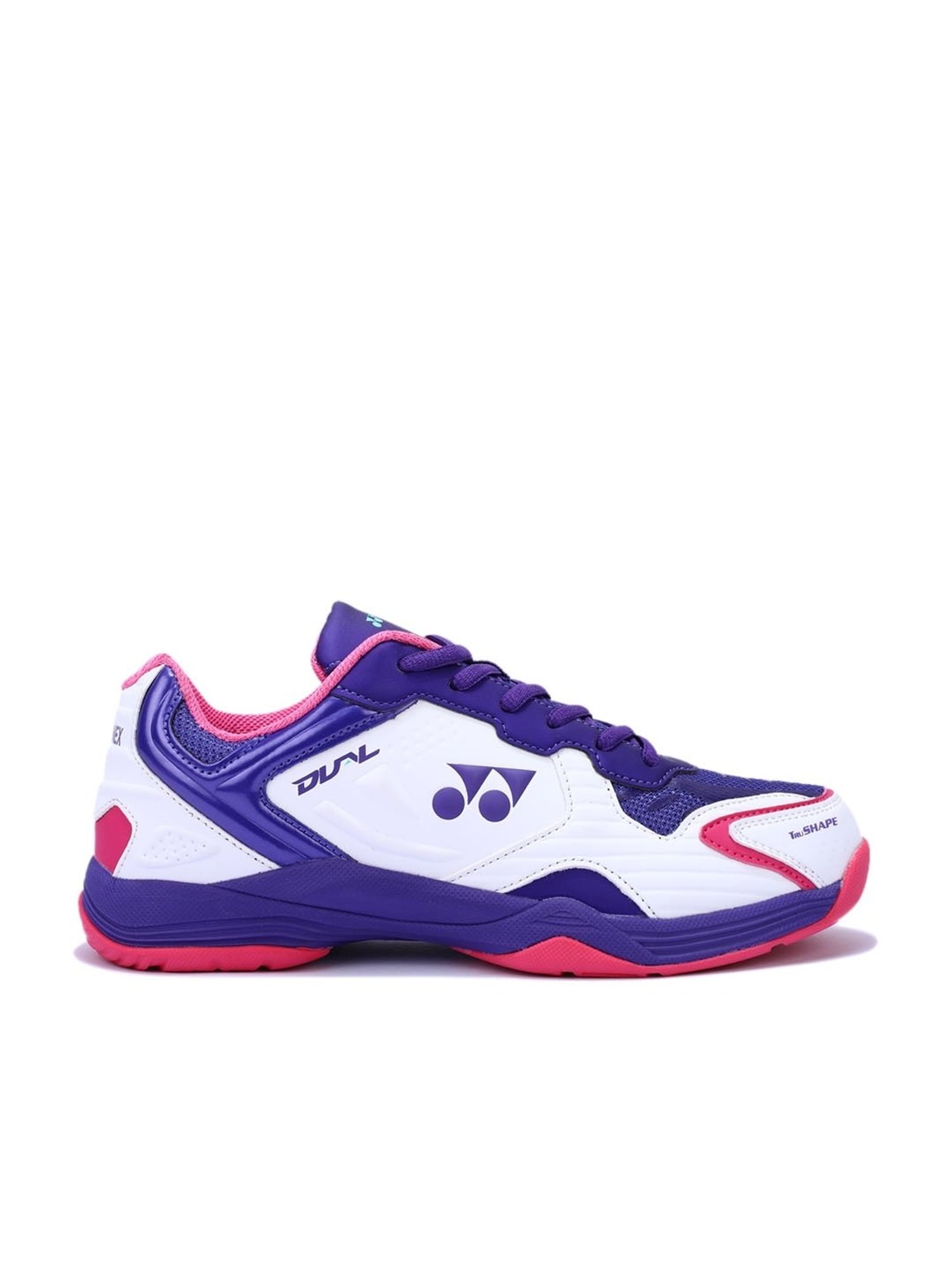 Yonex Badminton Shoe DUAL WHITE PURPLE VELVET BRIGHT ORCHID NON MARKING TRU CUSHION