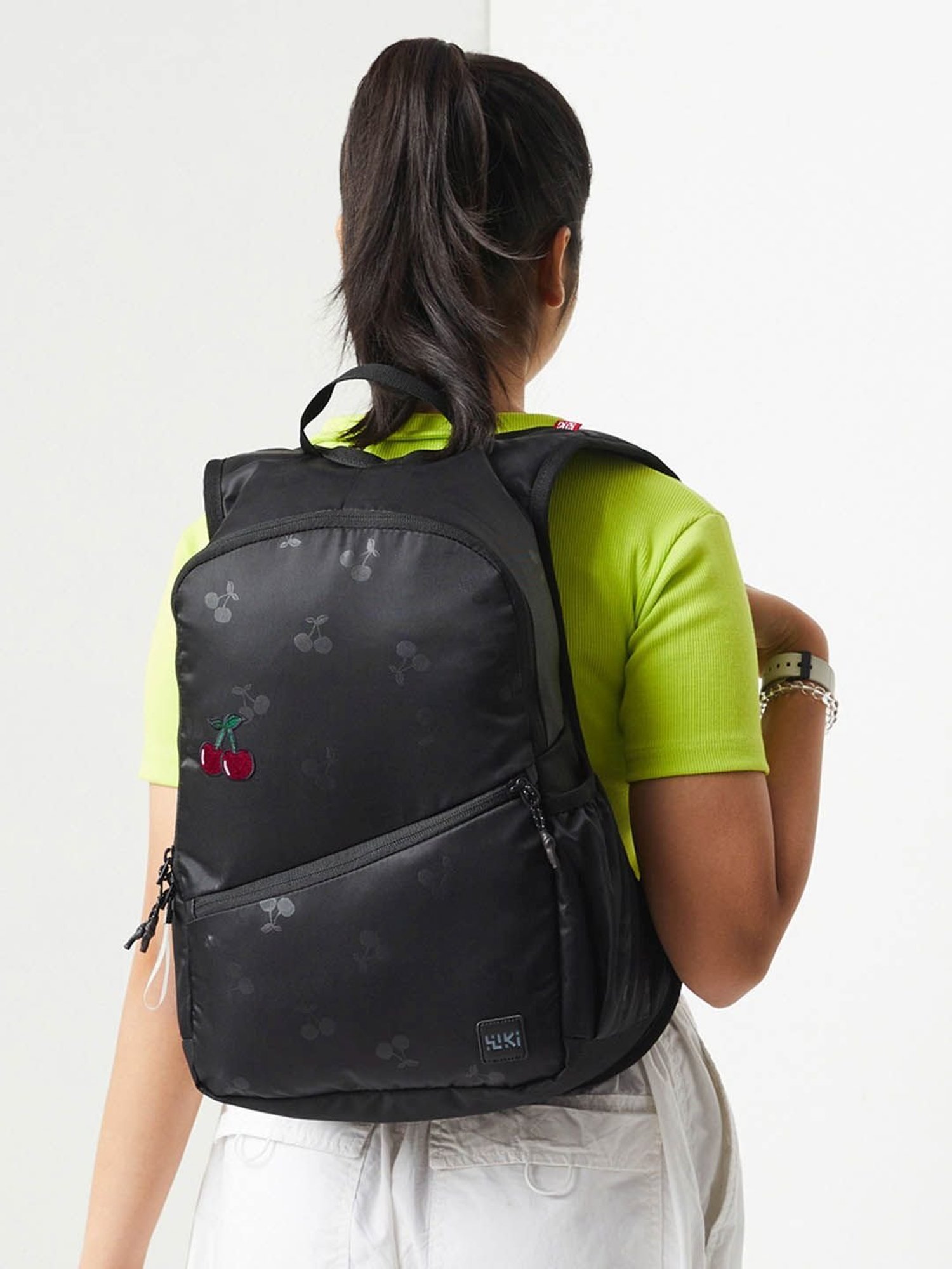 Wiki Back to School Black Polyester Printed Backpack - 22 Ltrs