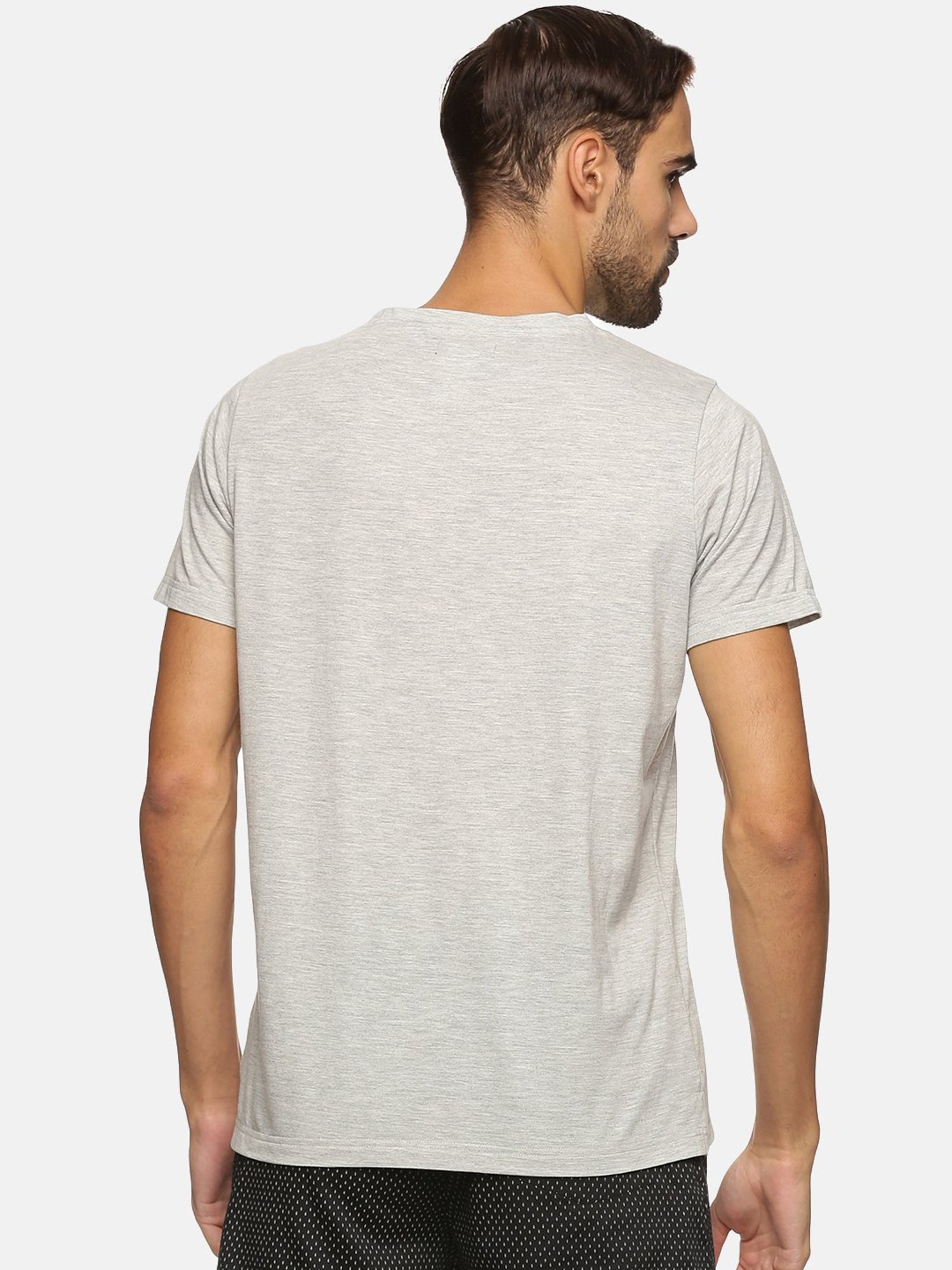 Don Vino Light Grey Regular Fit Crew T-Shirt