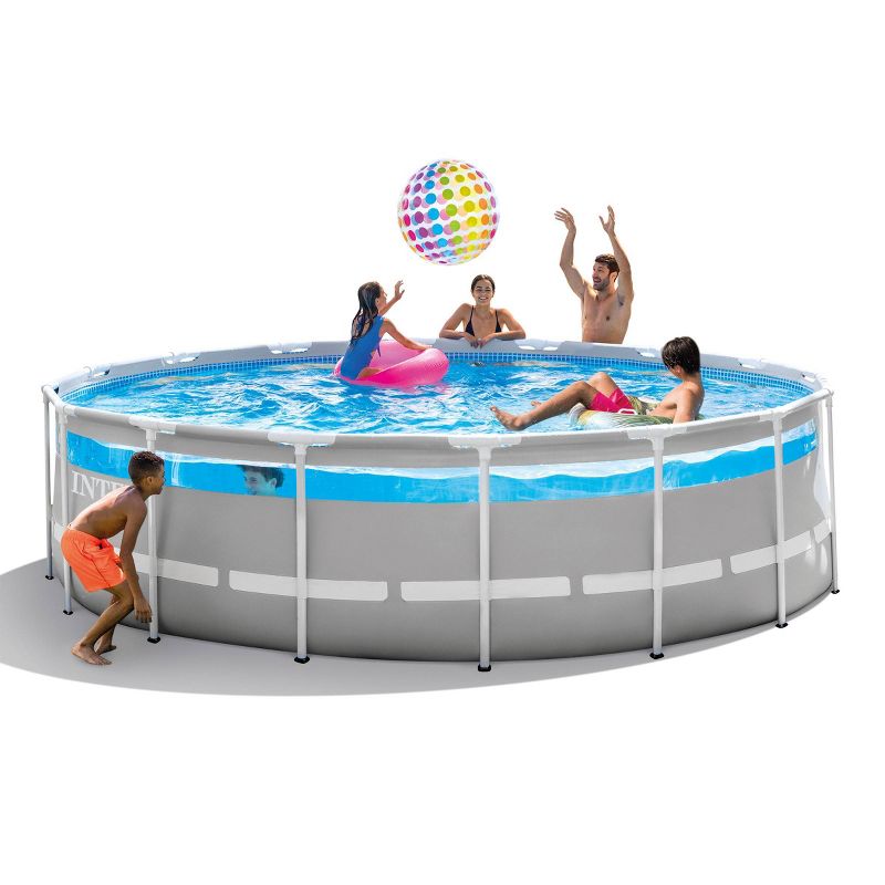 Intex 192"x192" Prism Frame Pool with Window - Gray