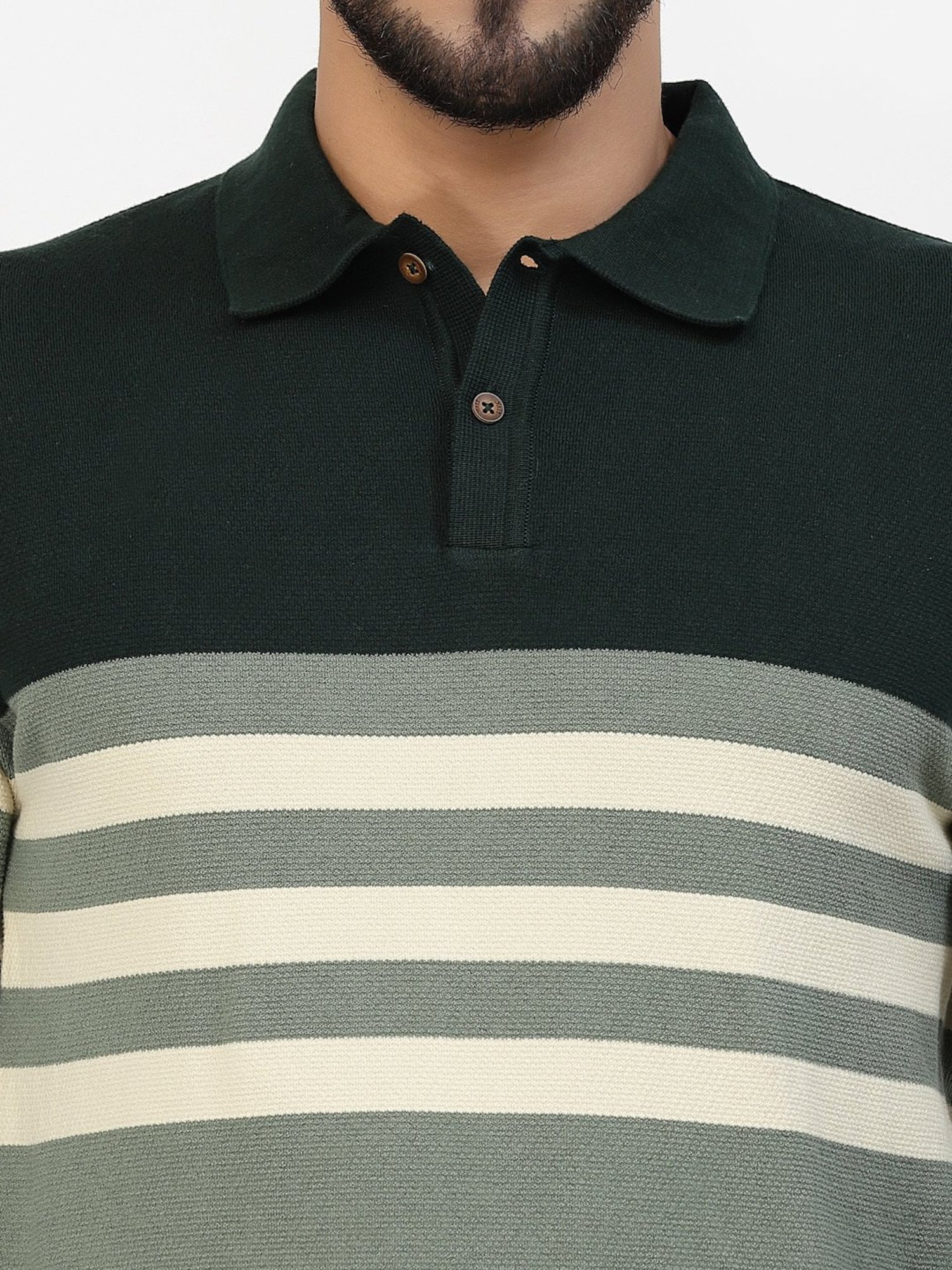 Kalt Multicolor Regular Fit Striped Polo T-Shirt