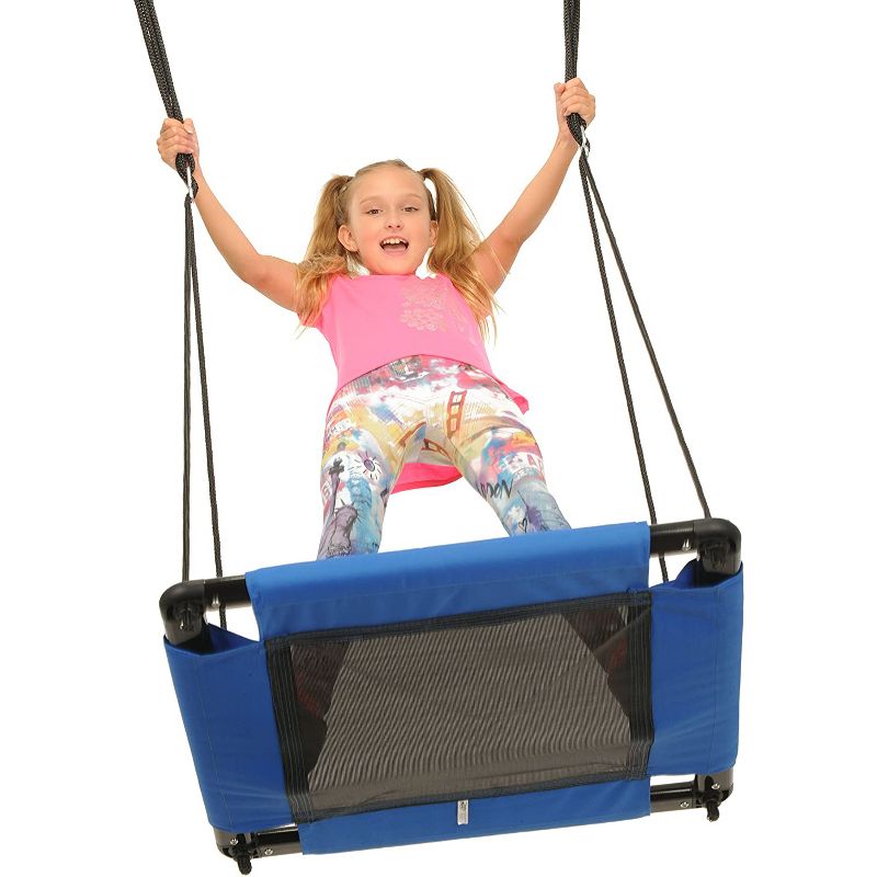 Swinging Monkey Giant 32 Inch 400 Pound Weight Capacity Comfortable Square Web Fabric Outdoor Family Play Swing, Blue