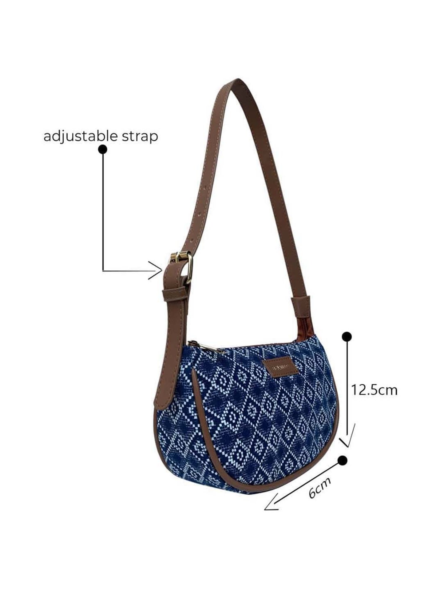 BELWABA Blue Printed Small Shoulder Bag