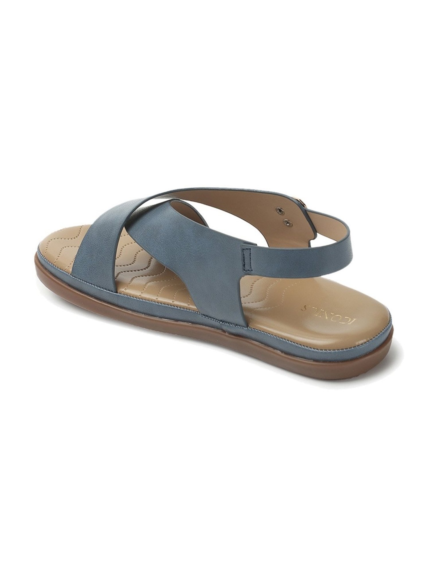 Iconics Women's Blue Cross Strap Sandals
