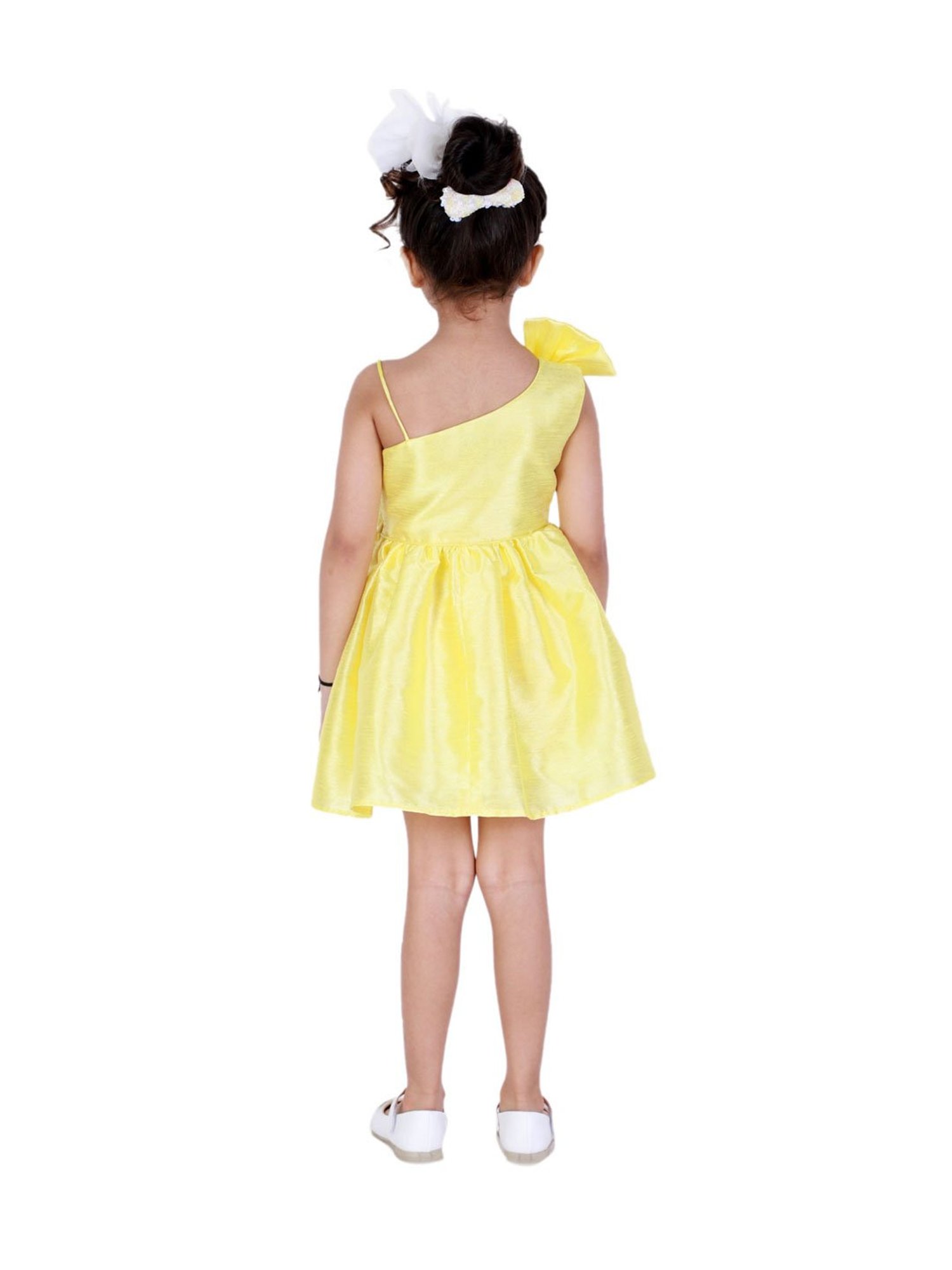 KidsDew Kids Yellow Solid Dress