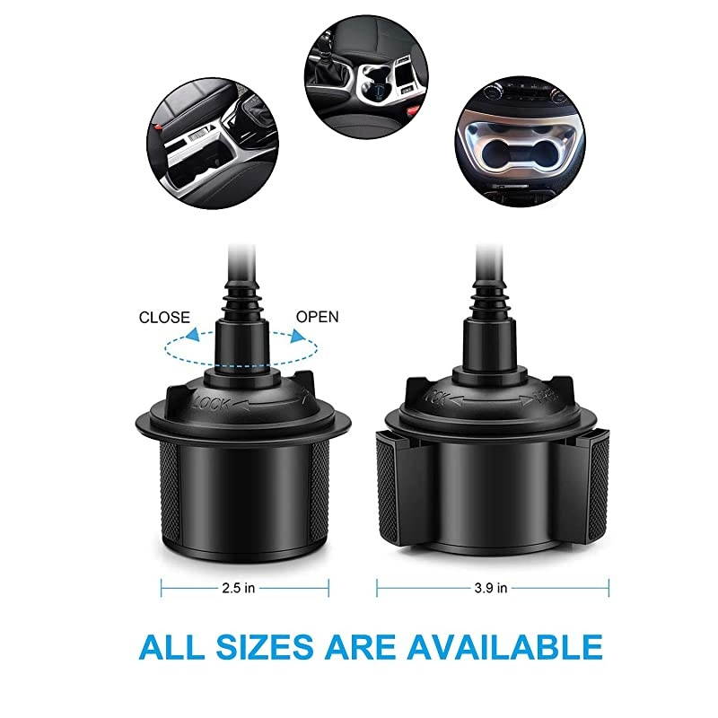 2020 New Cup Holder Phone Mount Universal Adjustable Gooseneck Cup Holder Cradle Car Mount for Cell Phone iPhone XsXSMaxX87 PlusGalaxyHuaweiBlack