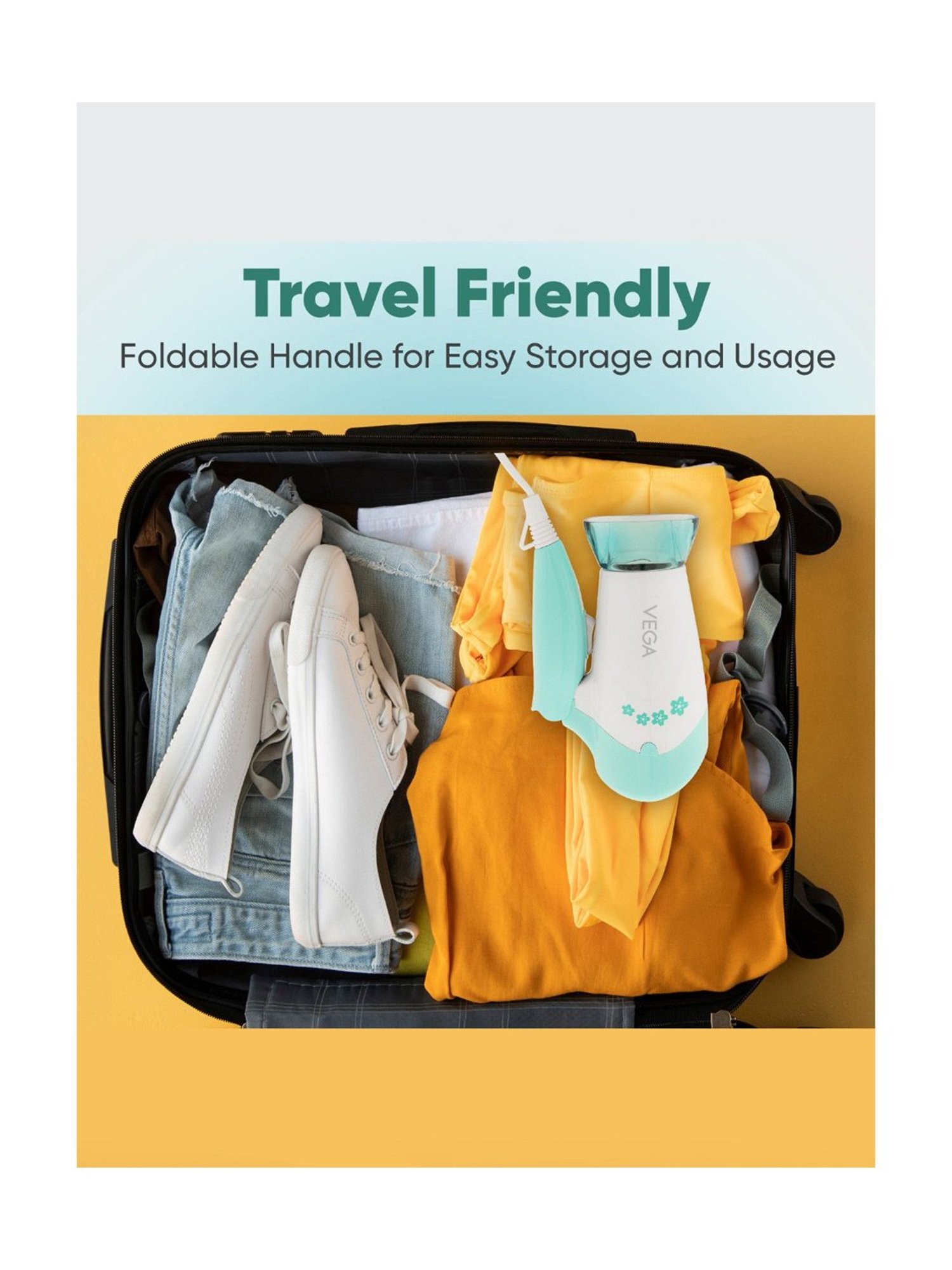 Staunch SHD2011 1600W Compact and Foldable Hair Dryer (White and Pink)