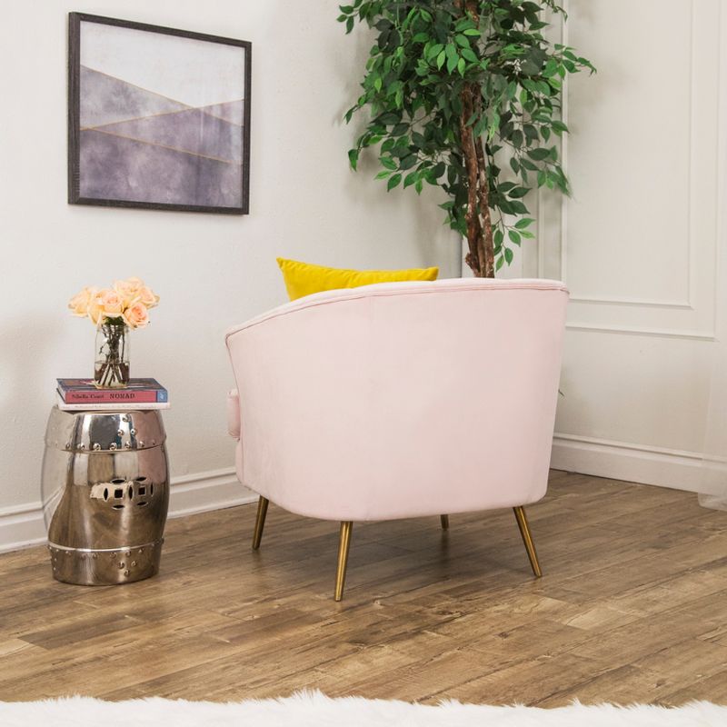 Sanibel Blush Channel Tufted Velvet Accent Chair Pink - Abbyson Living