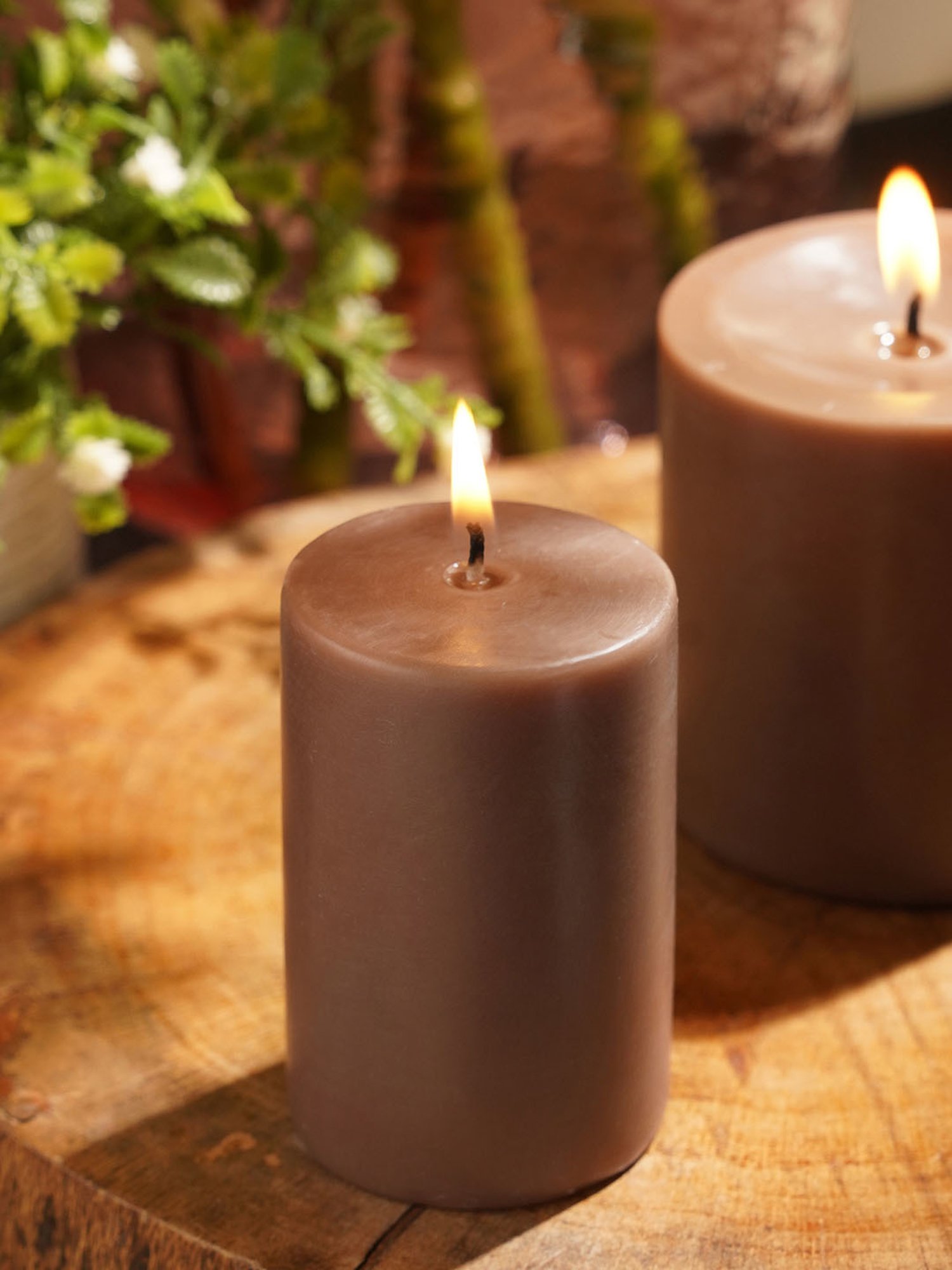 Pure Home and Living Brown Moments Of Eternity Pillar Candle