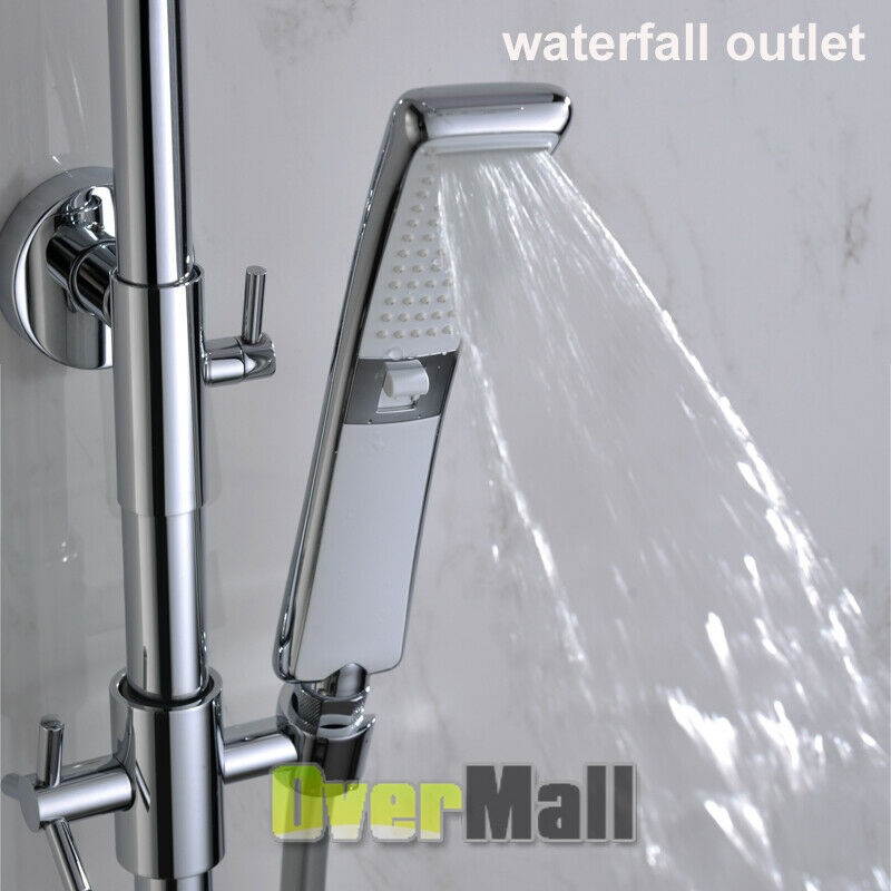 Oiled-Rubbed 4 Setting Rainfall Waterfall Multi-Function Shower Head Wand Combo
