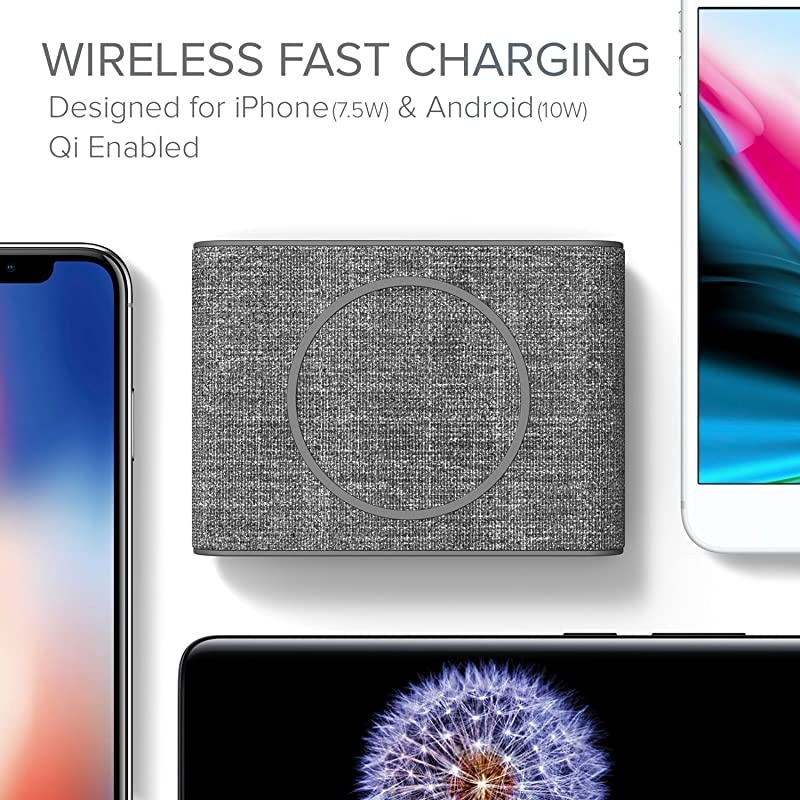 Ion Wireless Fast Charging Stand |QiCertified | Includes USB C Cable amp AC Adapter | Ash amp Ion Wireless Mini Fast Charging Pad | QiCertified Charger | Includes USB C Cable amp AC Adapter | Ash