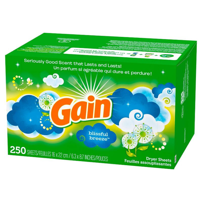 Gain Blissful Breeze Fabric Softener Dryer Sheets - 250ct