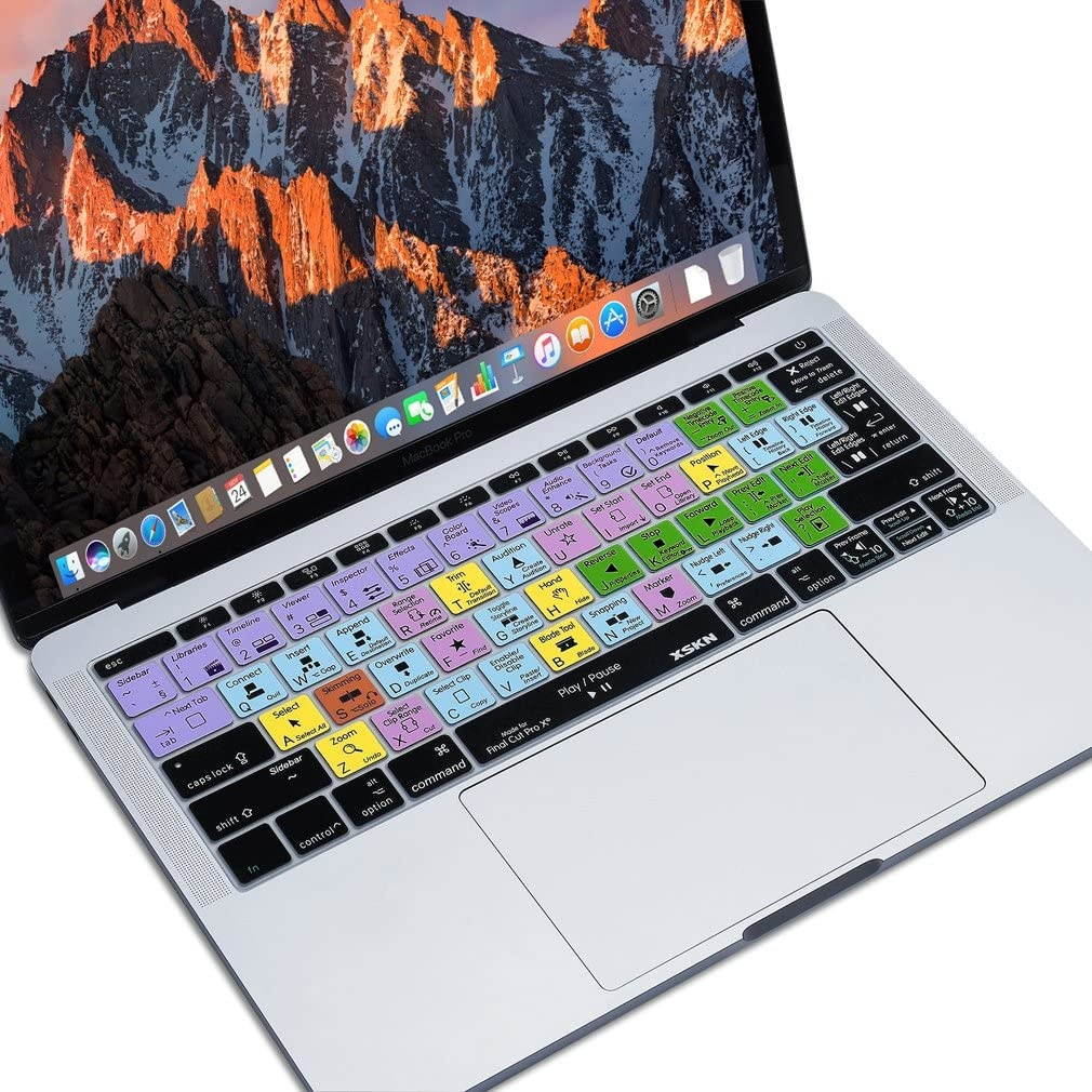 XSKN 2016 Shortcut Design Series Keyboard Skin Cover for New MacBook 12 (2015 Model A1534) and New MacBook Pro 13 (2016 Newest Version Model A1708, No Touch Bar), US&EU Version (Final Cut)