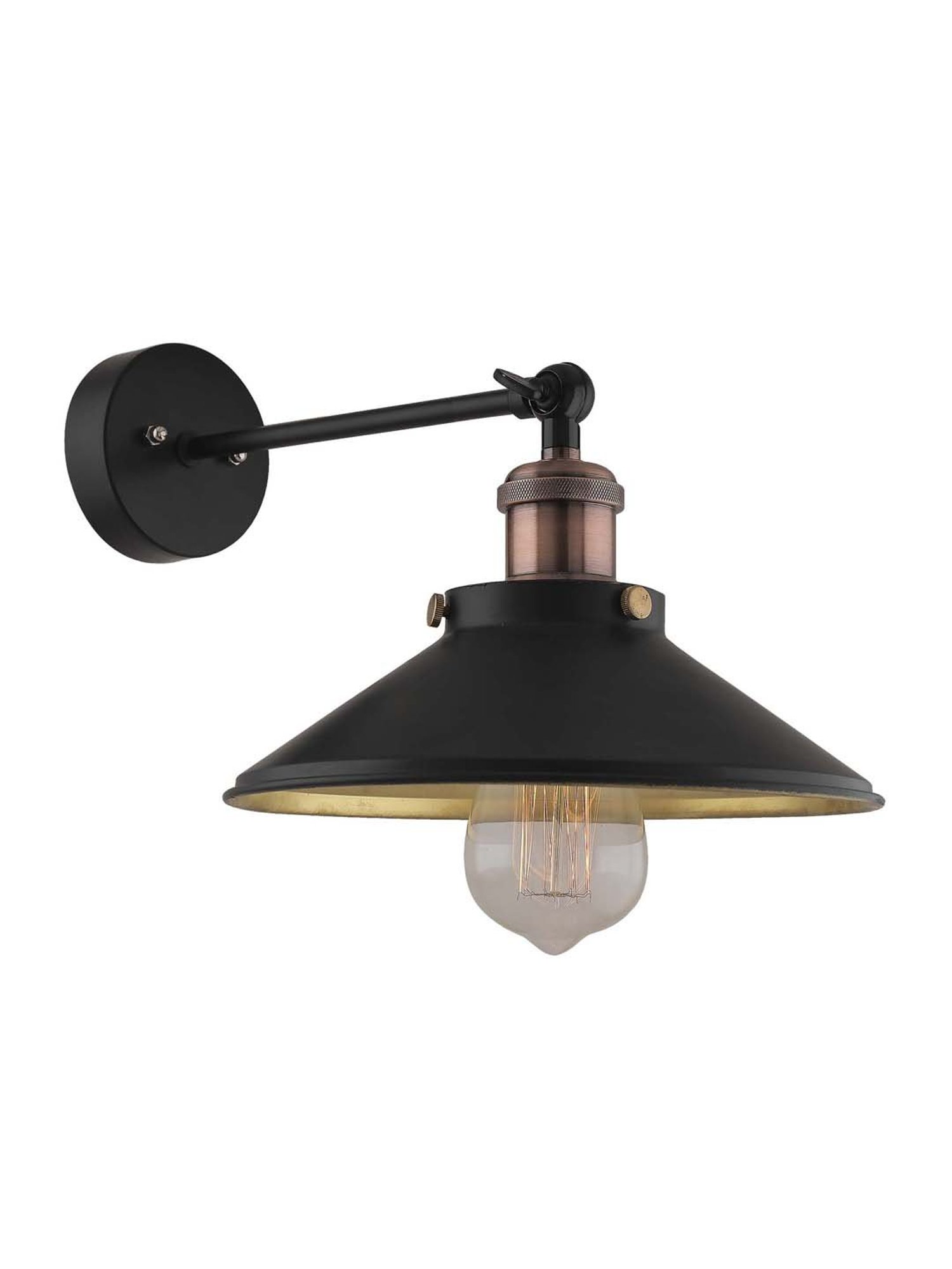 Homesake Black Edison Cone Shade Wall Lamp - Set of 1