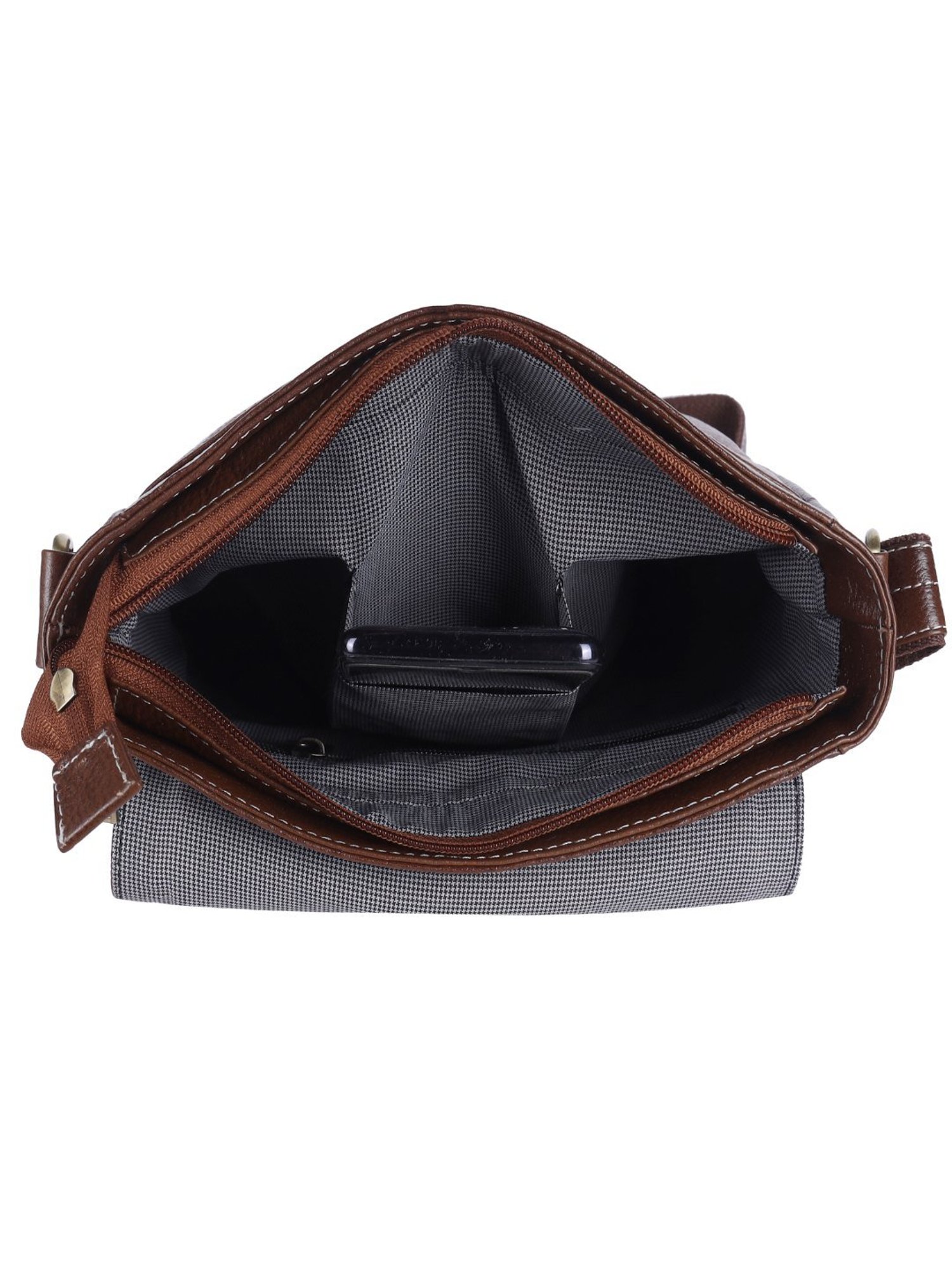 HiLEDER Pure Genuine Leather Messenger Shoulder Sling Cross Body Office Bag for Men and Women, Brown