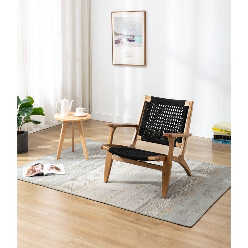 Harrison Woven Armchair Black & Oak - Boraam