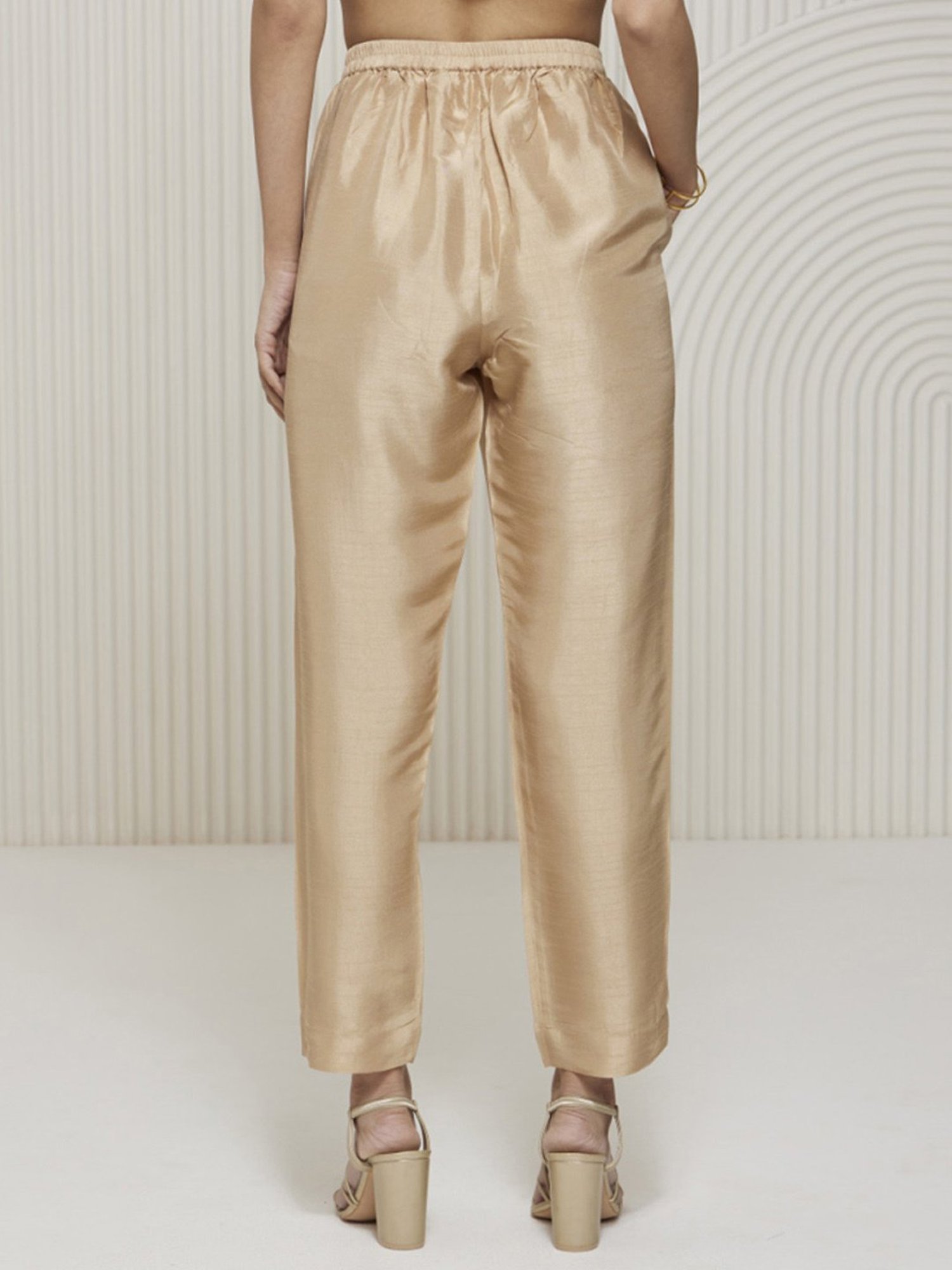 Saffron Threads Black Elasticated Palazzos