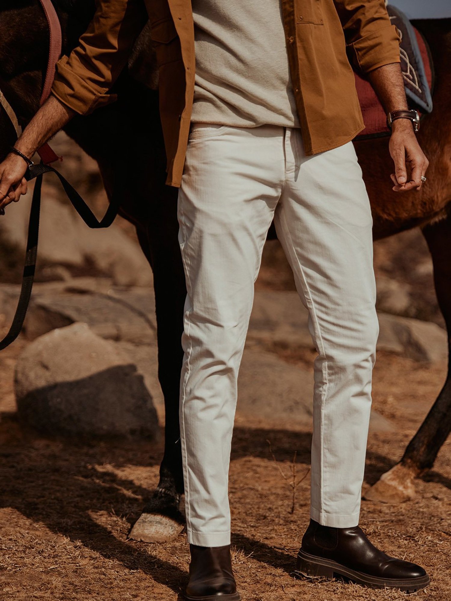 WES Casuals by Westside Olive Relaxed-Fit Mid-Rise Cotton Blend Joggers