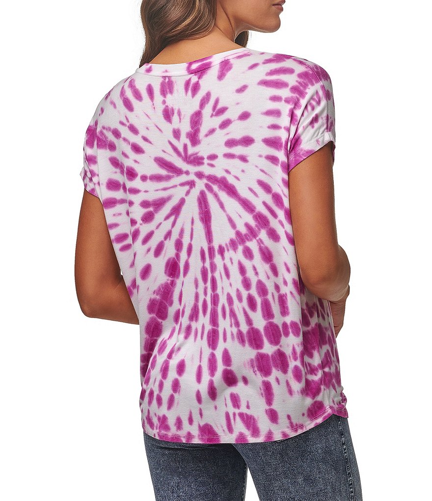 Karen Kane Short Sleeve Tie-Dye Hoodie