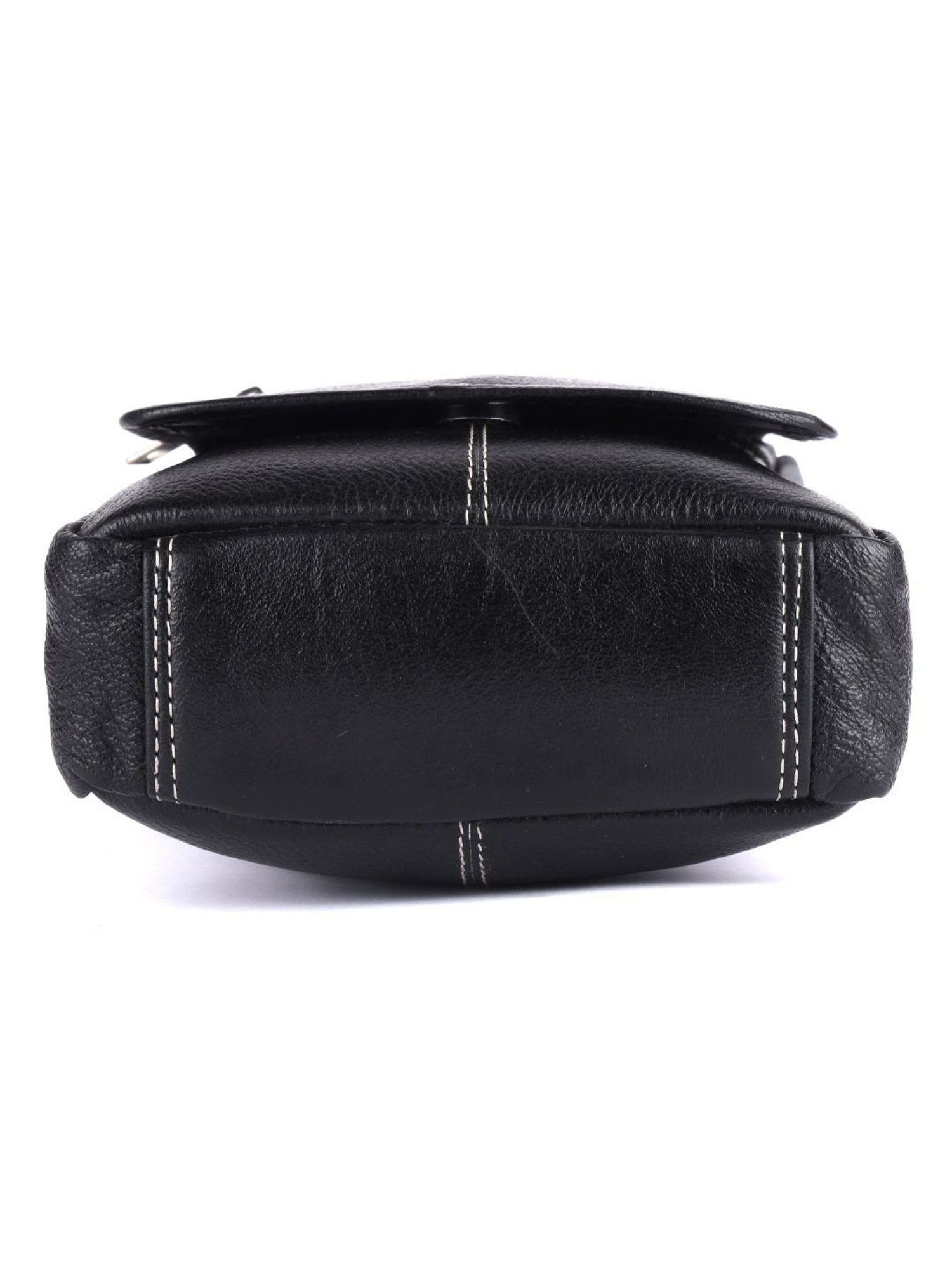 HiLEDER Black Textured Small Leather 5.5 inch Cross Body Bag