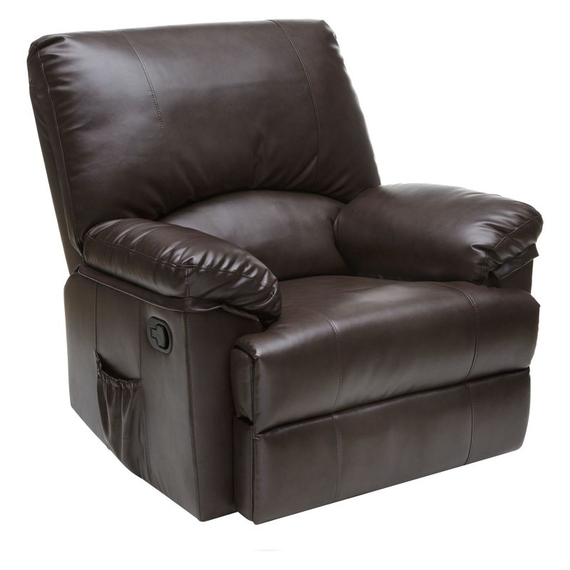 8pc Massage Rocker Recliner Bonded Leather Marbled Brown - Relaxzen